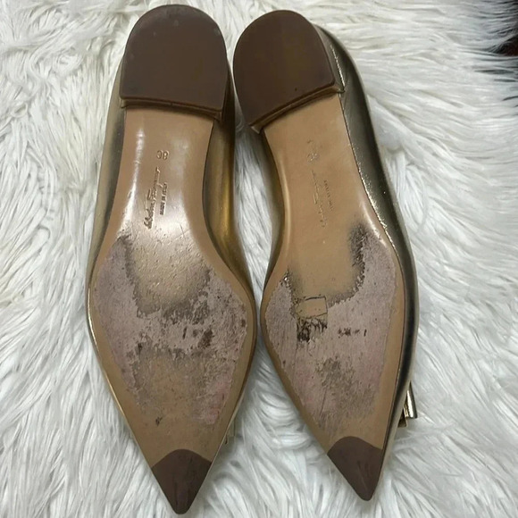 Salvatore Ferragamo - Zeri Golden pointed ballets - Picture 9 of 16